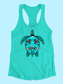 Turtle In Patterns Racerback Tank -SPIdeals Designs