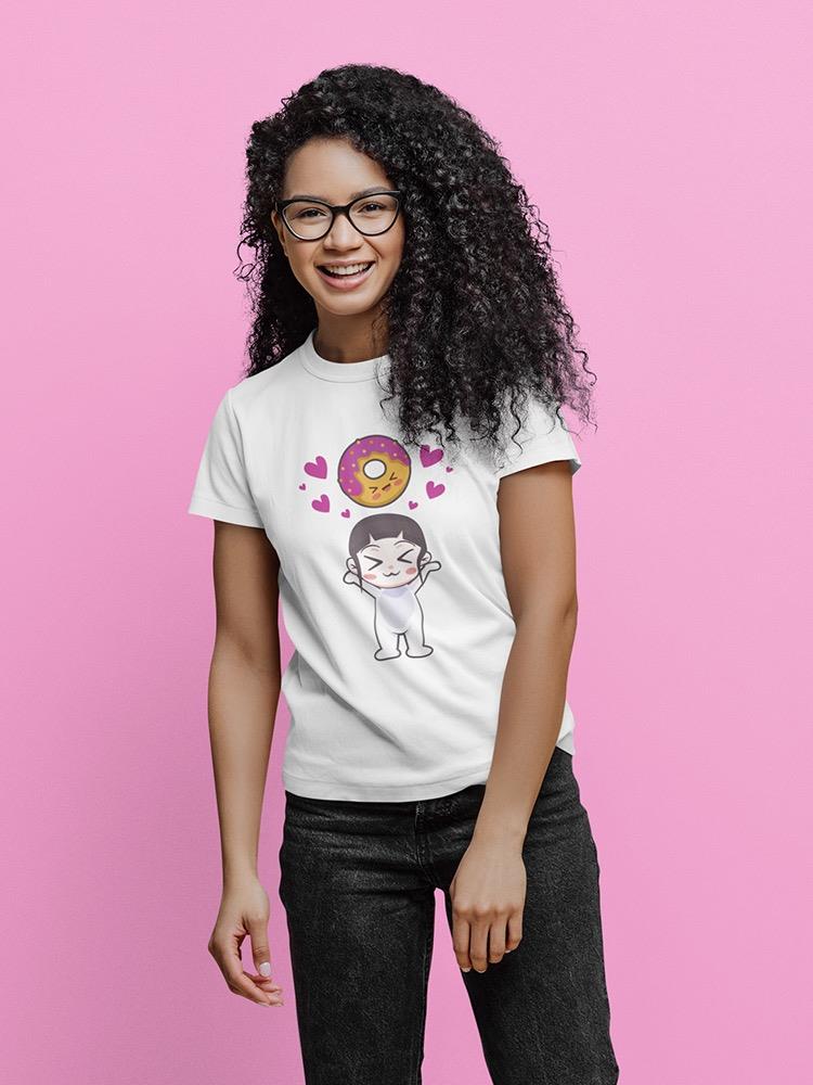 Cute Girl And Donut T-shirt -SPIdeals Designs