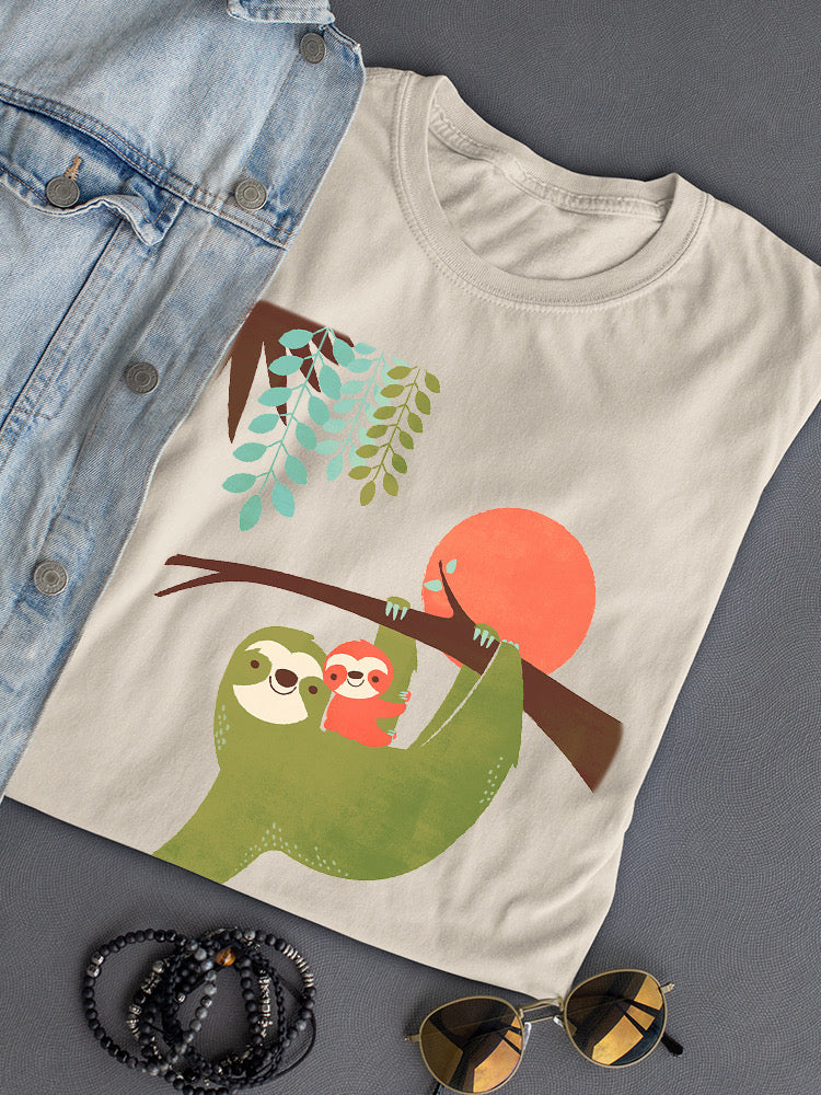Momma Sloth And Baby T-shirt -Jay Fleck Designs