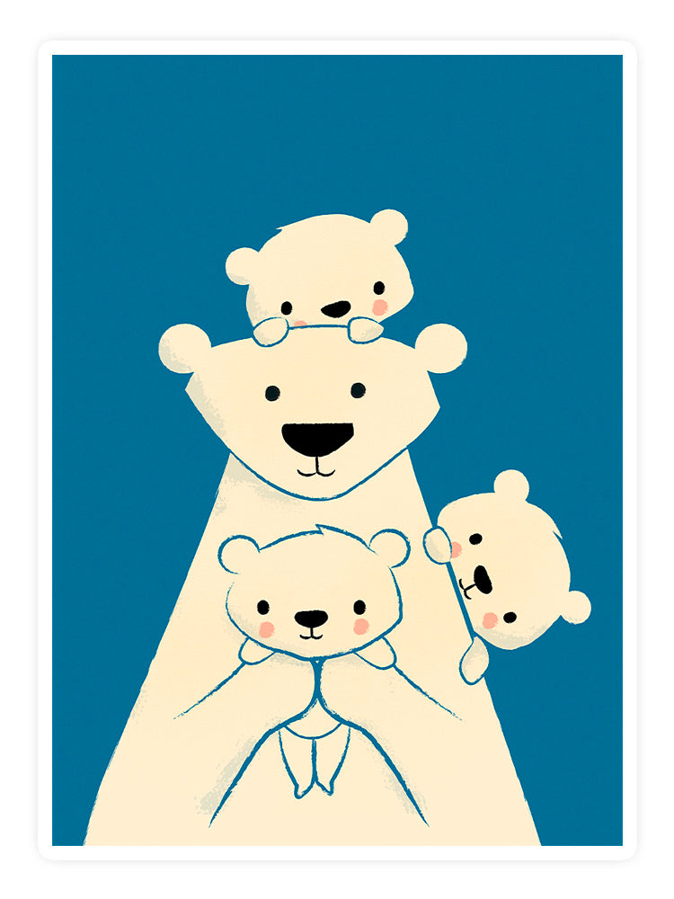 Polar Bear Family Sticker -Jay Fleck Designs