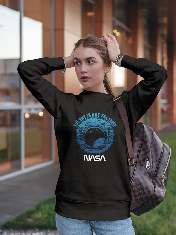 Nasa Blue Logo And Quote Sweatshirt Women's -NASA Designs