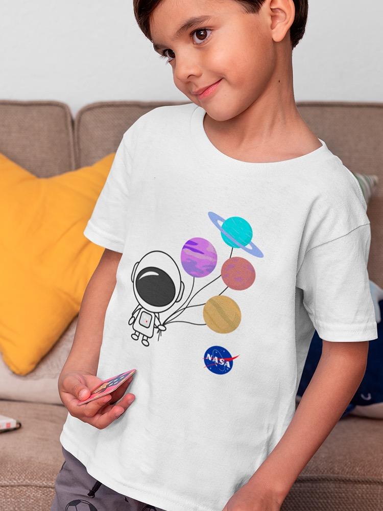 Nasa Little Astronaut W Balloons T-shirt -NASA Designs