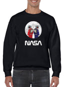 Nasa Astronaut Duo Over Moon Hoodie or Sweatshirt -NASA Designs
