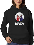 Nasa Astronaut Duo Over Moon Hoodie or Sweatshirt -NASA Designs