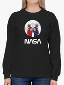 Nasa Astronaut Duo Over Moon Hoodie or Sweatshirt -NASA Designs
