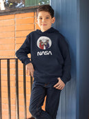 Nasa Astronaut Duo Over Moon Hoodie -NASA Designs