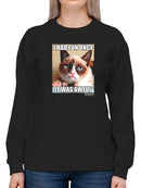 Grumpy Cat Angry Face Sweatshirt Women's -T-Line Designs