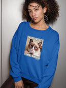 Grumpy Cat Angry Face Sweatshirt Women's -T-Line Designs