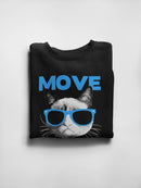 Grumpy Cat With Sunglasses Sweatshirt Women's -T-Line Designs