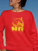 Grumpy Cat With The Word No Sweatshirt Women's -T-Line Designs