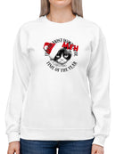 Grumpy Cat Meh Sweatshirt Women's -T-Line Designs