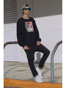 Grumpy Cat With Red Moustache Sweatshirt Men's -T-Line Designs