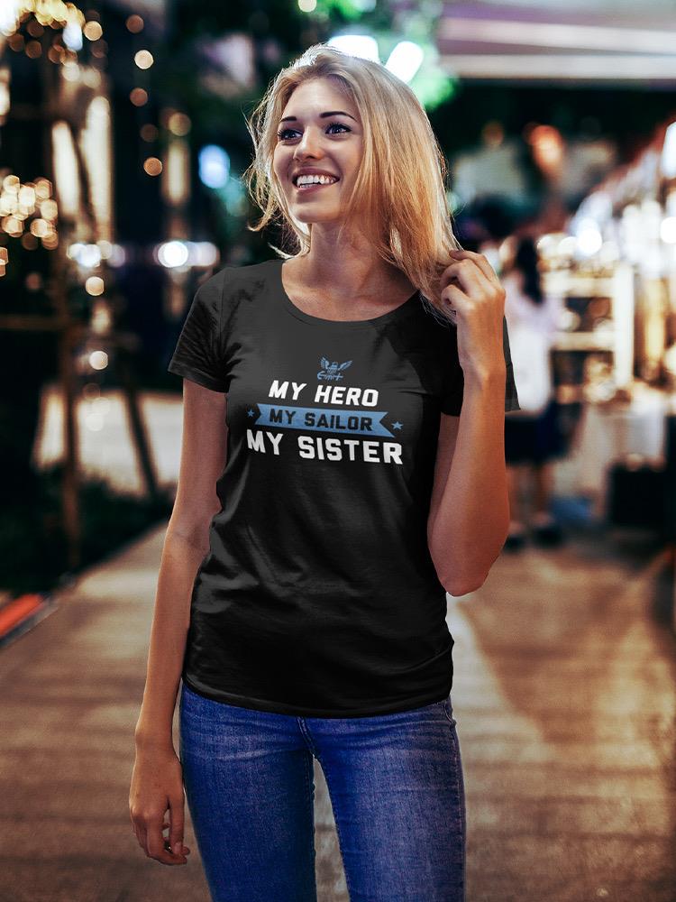 My Hero, Sailor And Sister Shaped Tee Women's -Navy Designs