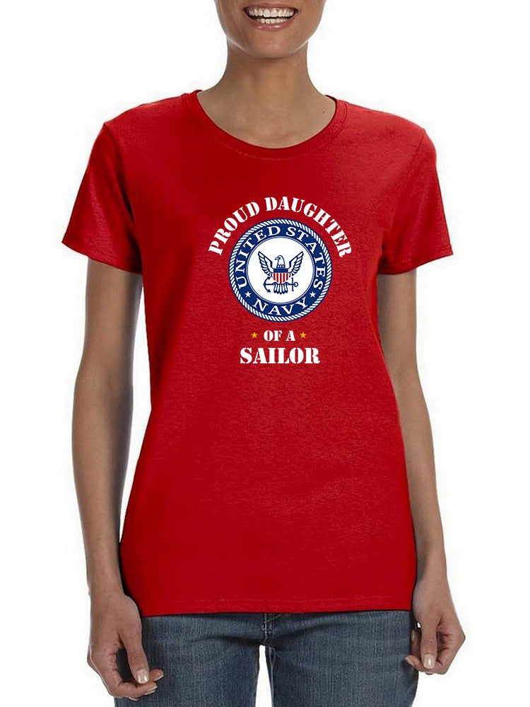 Proud Daughter Of A Sailor Shaped Tee Women's -Navy Designs