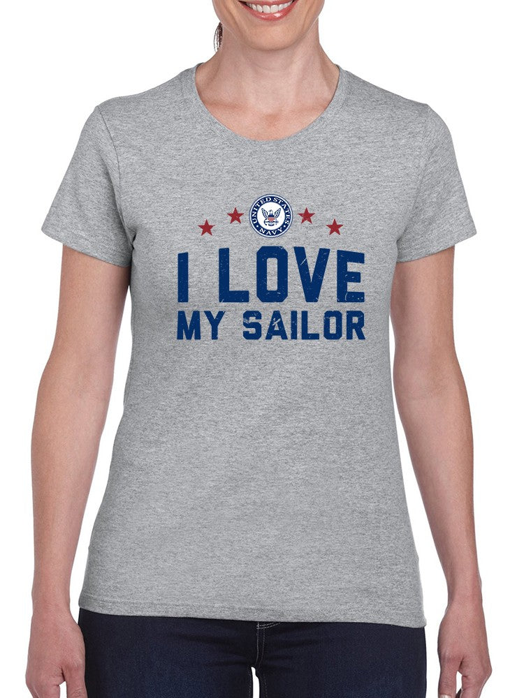 Love My Sailor Shaped Tee Women's -Navy Designs