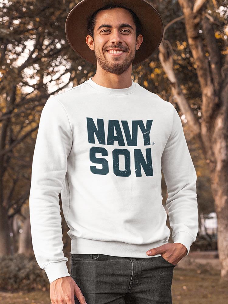 Navy Son Phrase Sweatshirt Men's -Navy Designs