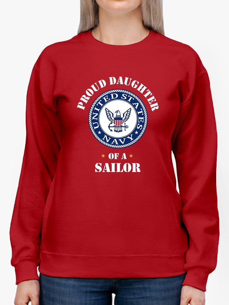 Daughter Of A Sailor Phrase Sweatshirt Women's -Navy Designs