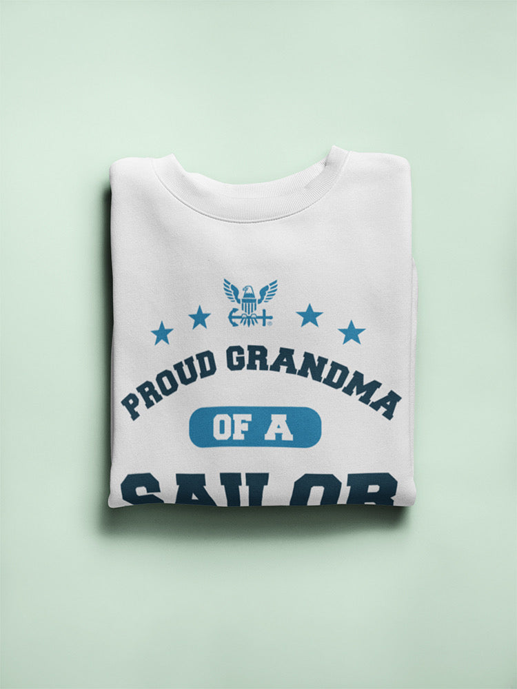 Proud Grandma Of Sailor Phrase Sweatshirt Women's -Navy Designs