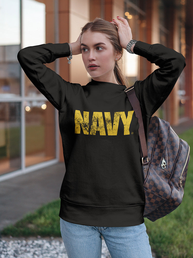 Navy Phrase Sweatshirt Women's -Navy Designs