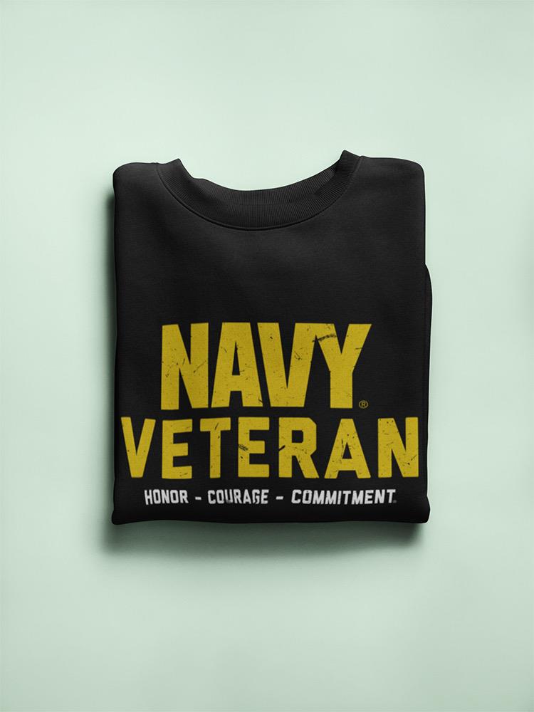 Navy Veteran Honor  Phrase Sweatshirt Women's -Navy Designs