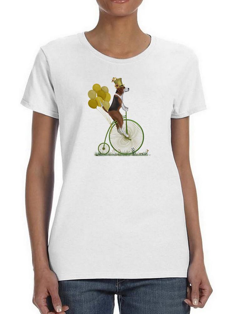 Beagle On Penny Farthing T-shirt -Fab Funky Designs