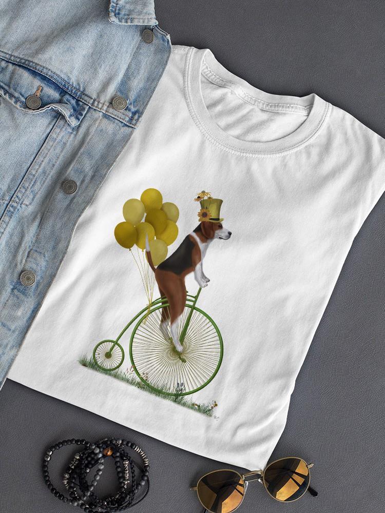 Beagle On Penny Farthing T-shirt -Fab Funky Designs