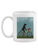 Black Labrador On A Bicycle Mug -Fab Funky Designs
