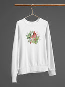 Cardinal Holly Christmas. Sweatshirt -Jennifer Paxton Parker Designs