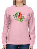 Cardinal Holly Christmas. Sweatshirt -Jennifer Paxton Parker Designs