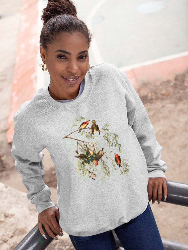 American Crossbills Sweatshirt -John James Audubon Designs