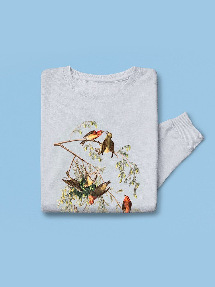 American Crossbills Sweatshirt -John James Audubon Designs