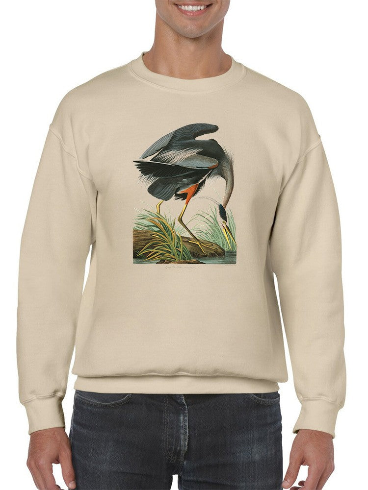 A Great Blue Heron Sweatshirt -John James Audubon Designs