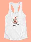 Hands And Flowers Ii. Racerback Tank -June Erica Vess Designs