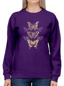 Gold Butterflies Sweatshirt -June Erica Vess Designs