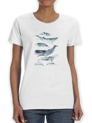Cetacea Ii T-shirt -June Erica Vess Designs