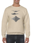 Grey-Scale Stingrays Ii. Sweatshirt -Studio W Designs