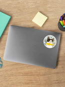Cat With A Fish Sticker -Victoria Borges Designs