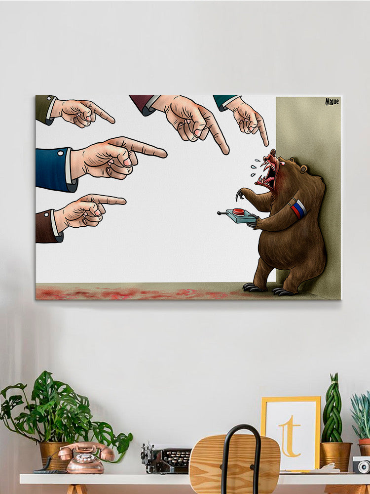 Bear Red Button Wall Art -Miguel Morales Designs