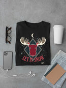 Let It Snow Moose Rustic Nature-Themed Holiday Gift Men's T-shirt