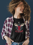 Let It Snow Moose Rustic Nature-Themed Holiday Gift  Women's T-shirt