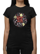 Love And Peace Hippie Trendy Symbol Graphic Women's T-shirt