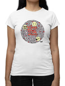 Love And Peace Hippie Trendy Symbol Graphic Women's T-shirt