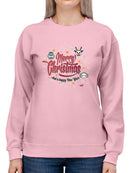 Snowflake Fun Seasonal Christmas Graphic Women's Sweatshirt