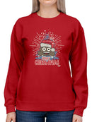Santa Hat Funny Christmas Graphic Women's Sweatshirt