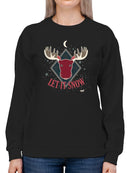 Let It Snow Moose Rustic Nature-Themed Holiday Gift Women's Sweatshirt