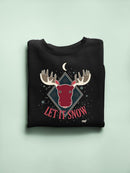 Let It Snow Moose Rustic Nature-Themed Holiday Gift Women's Sweatshirt