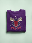 Let It Snow Moose Rustic Nature-Themed Holiday Gift Women's Sweatshirt
