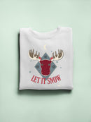 Let It Snow Moose Rustic Nature-Themed Holiday Gift Women's Sweatshirt