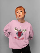 Let It Snow Moose Rustic Nature-Themed Holiday Gift Women's Sweatshirt