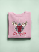 Let It Snow Moose Rustic Nature-Themed Holiday Gift Women's Sweatshirt